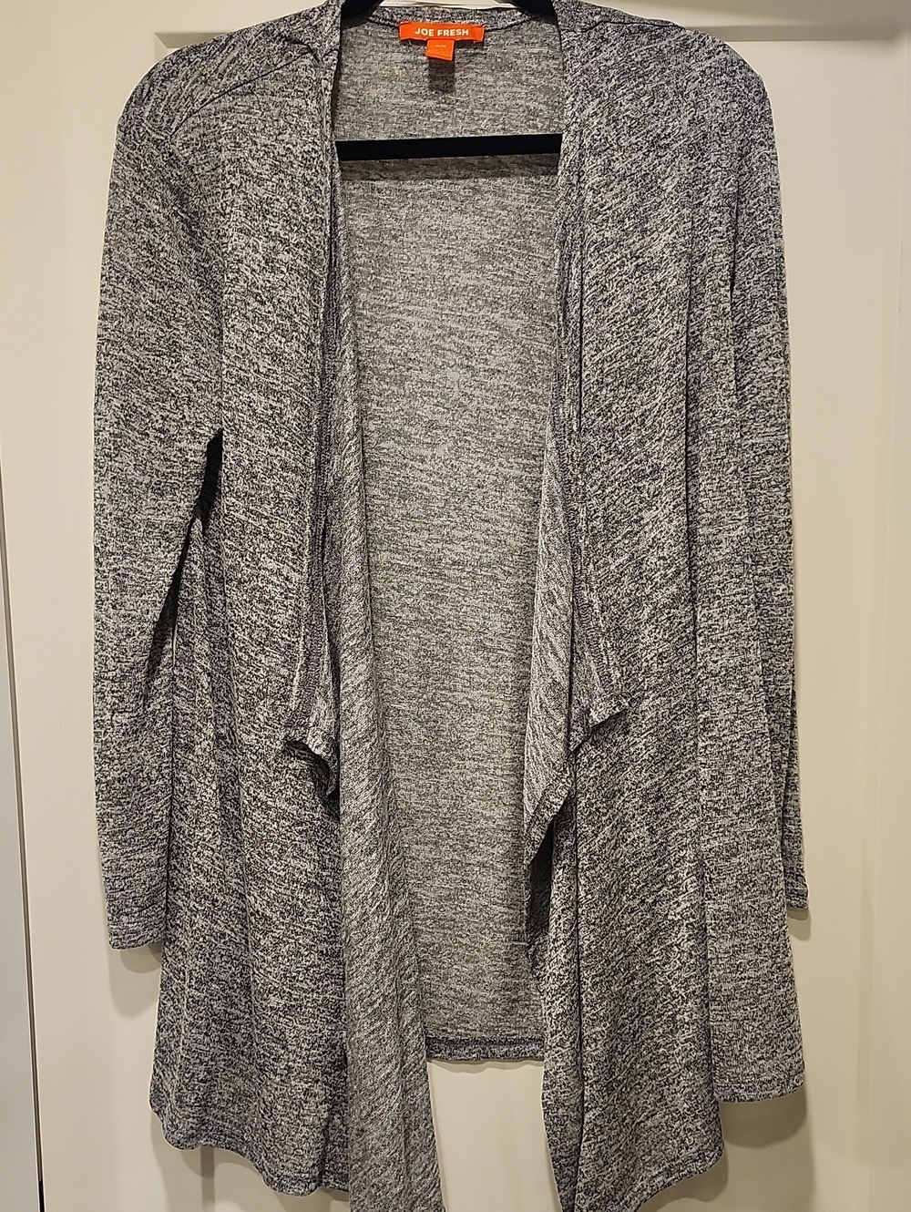 Joe Fresh Marled Gray Open-Front Draped Cardigan